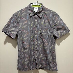 Disney Monorail Short Sleeve Button Down Men’s XS Gray Shirt